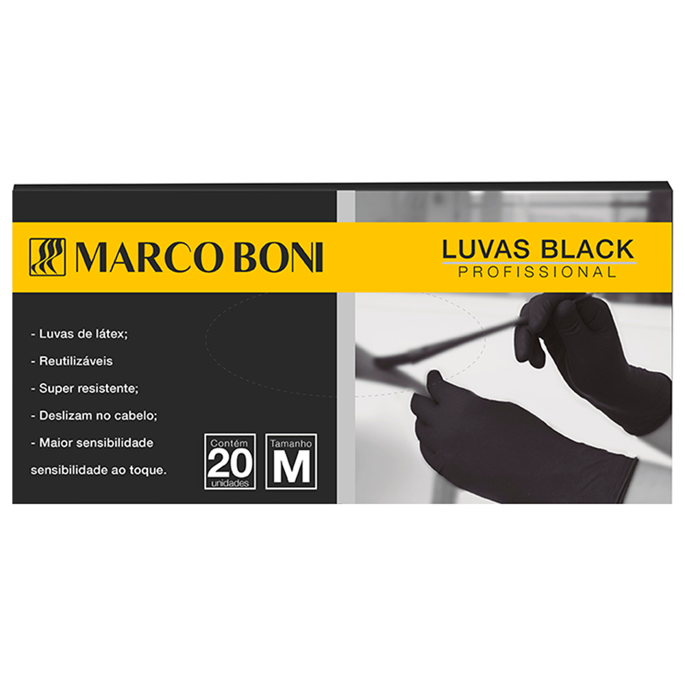 LUVA EM LÁTEX BLACK 20 UN. M