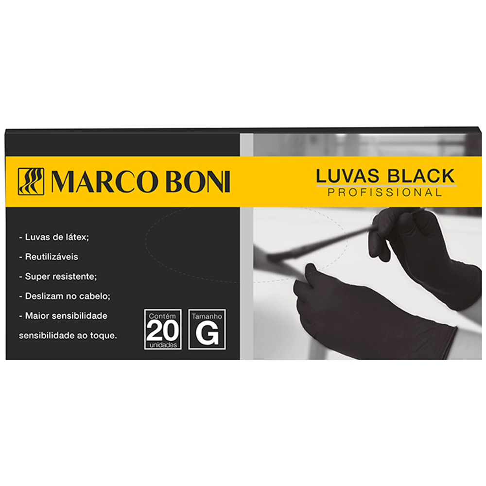 LUVA EM LÁTEX BLACK 20 UN. G