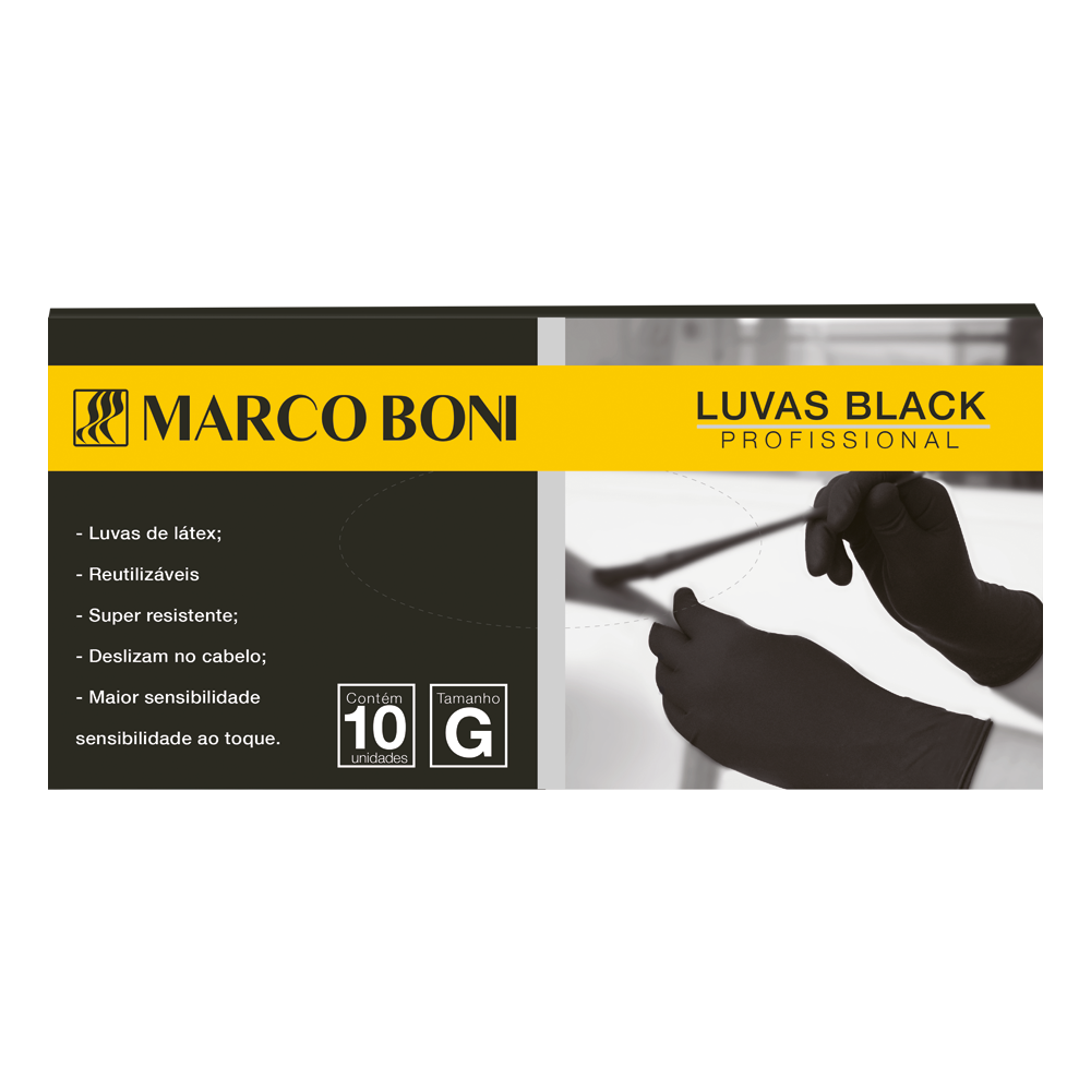 LUVA EM LÁTEX BLACK 10 UN. G