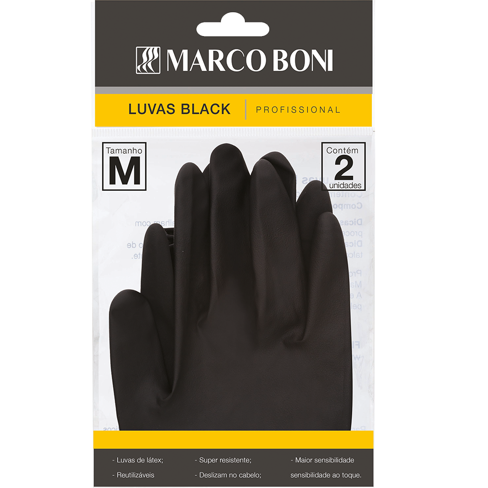 LUVA EM LÁTEX BLACK 2 UN. M