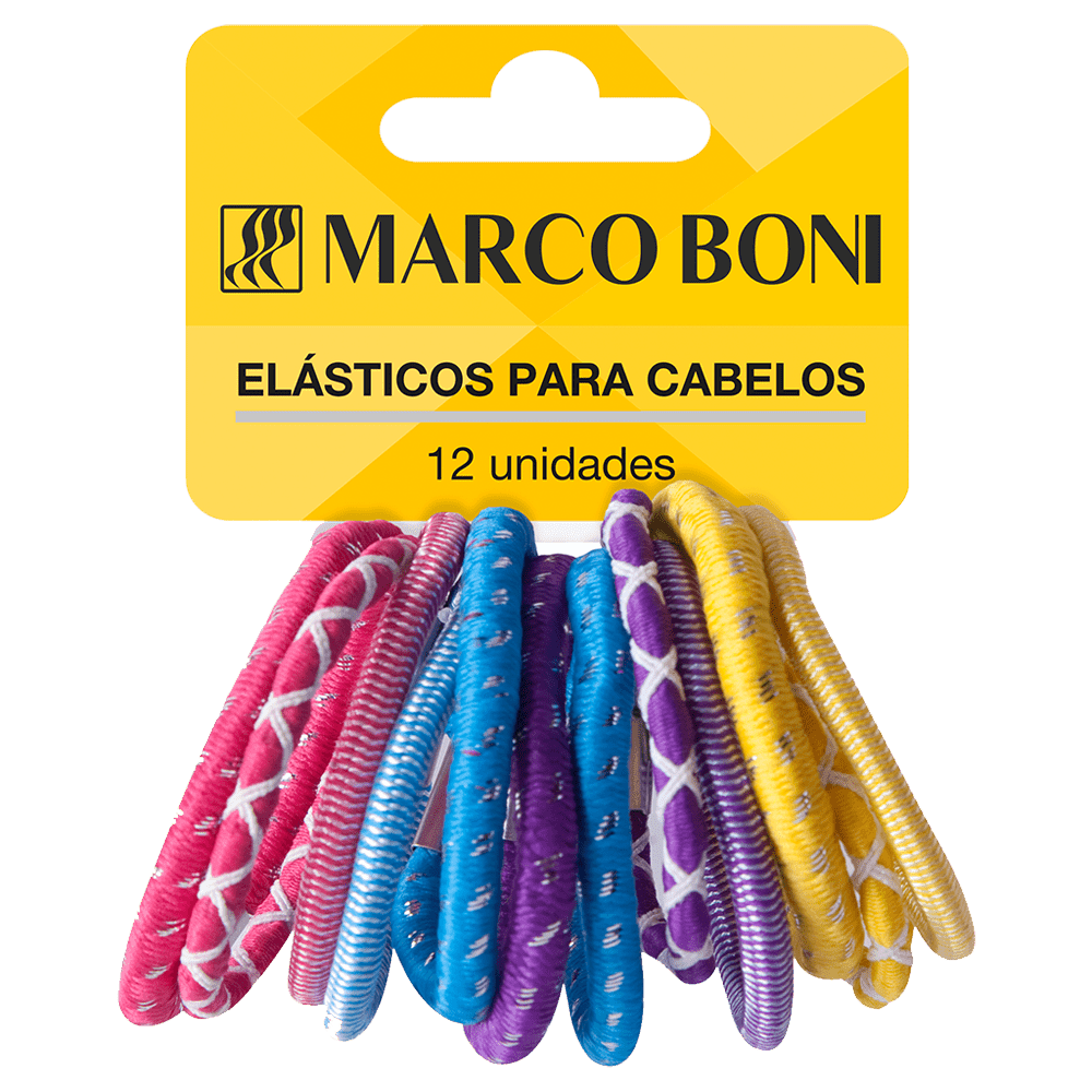 ELÁSTICO PARA CABELO COLORS PRINT 12 UN. M