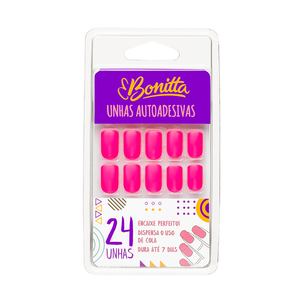 UNHAS POSTIÇAS COM ABA ADESIVA ROSETA - 654BT