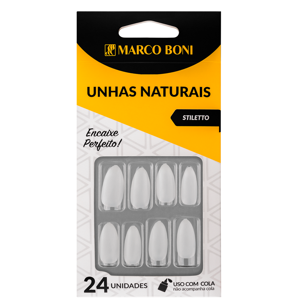 UNHAS POSTIÇAS NATURAIS STILETTO