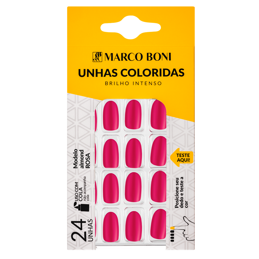 UNHAS POSTIÇAS SEM COLA ALMOND ROSA