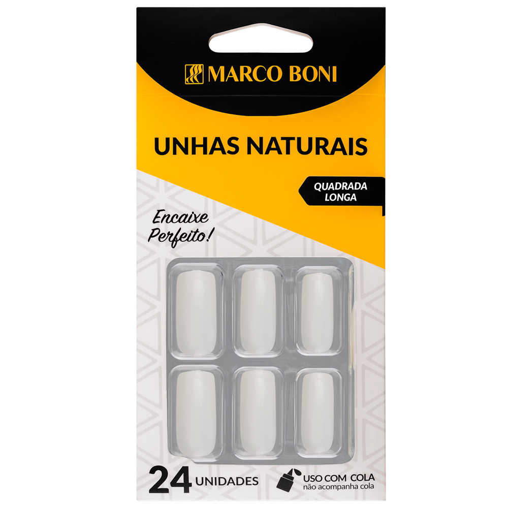 UNHAS POSTIÇAS NATURAIS QUADRADA LONGA