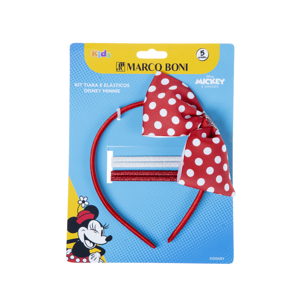 KIT TIARA E ELASTICOS DISNEY MINNIE