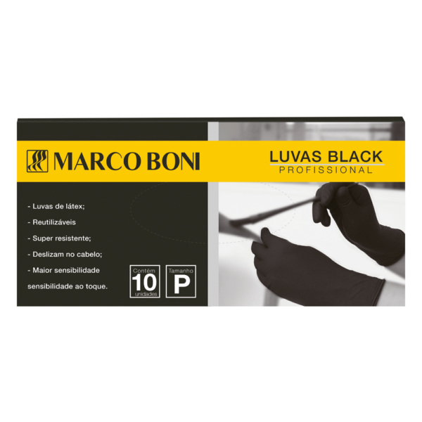 LUVA EM LÁTEX BLACK 10 UN. P